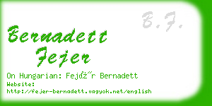 bernadett fejer business card